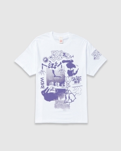 Smile and Wave Scatter Bird T-Shirt White/Purple