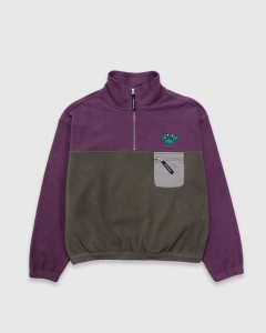 Sci Fi Fantasy Crab Quarter Zip Crew Olive