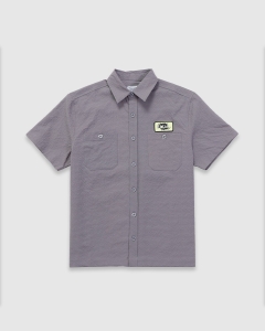 Hoddle Seersucker SS Shirt Grey