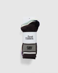 Fast Times Blade 3 Pack Socks Moss/Coal/Crème