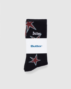 Butter Goods Star Socks Black