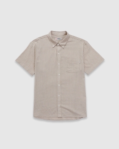 S Double Stock Check Classic SS Shirt Artichoke