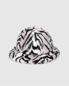 Kangol Faux Fur Casual Bucket Zebra White