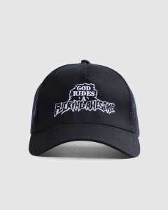 FA God Rides FA Trucker Black