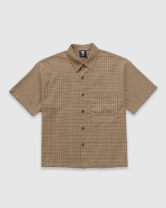 Candice Clarity Checkered SS Shirt Brown