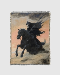 Crawling Death Battle Horse Woven Blanket