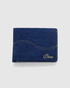 Dime Cursive Bifold Wallet Indigo Denim