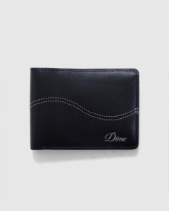 Dime Cursive Bifold Wallet Black Leather