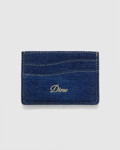 Dime Cursive Cardholder Indigo Denim