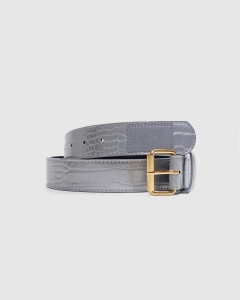 Loosey Croc Skin Belt Silver