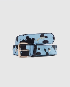 Loosey Studded Cow Belt Baby Blue