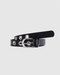 Loosey Mini Grommet Hole Belt Black