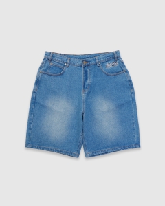 Butter Goods Ink Denim Shorts Worn Blue