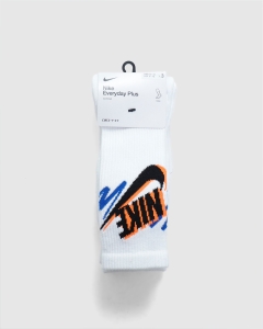 Nike Everyday Plus Crew 3 Pack Sport Socks White/Black/Orange