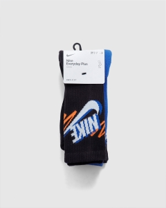 Nike Everyday Plus Crew 3 Pack Sport Socks Black/Orange/Blue