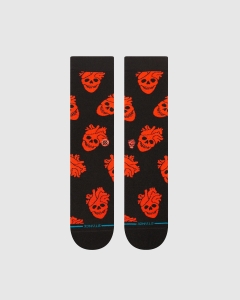 Stance x Strangelove Fallin In Skull Crew Sock Black