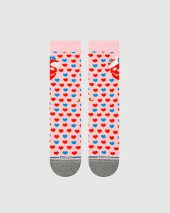 Stance x Strangelove Hearted Crew Sock Pink