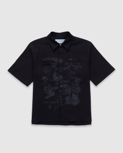 Jungles Scribbles Button Up SS Shirt Black