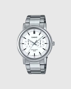 Casio Analogue Day Date Dial MTPE335D-7E White