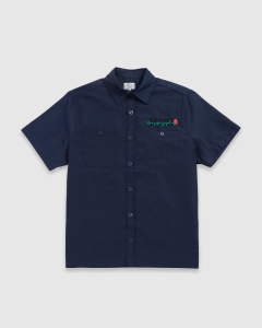 Hoddle Thorn Seersucker SS Shirt Navy