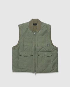 Fast Times Arlo Gilet Vest Olive Slub