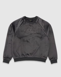 Dime Cursive Velvet Crew Smoke