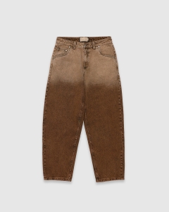 Dime Classic Baggy Denim Pants Dipped Sandblasted Brown