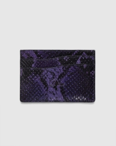 Dime Embossed Leather Cardholder Purple Snake