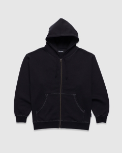 FA Contrast Stitch Zip Hood Black