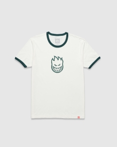 Spitfire Bighead Mid Ringer T-Shirt Natural/Forest Green