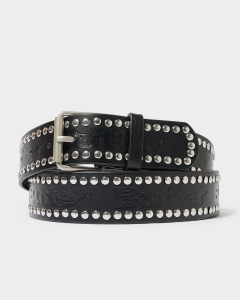 Butter Goods Logo Leather Studded Belt Black