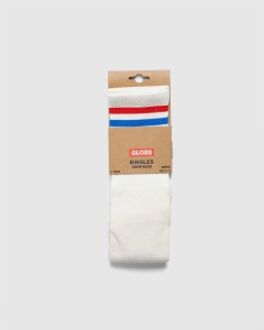 Globe Singles Crew Sock Natural/Red/Blue Stripe