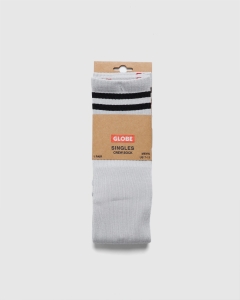 Globe Singles Crew Sock Light Grey/Black Stripe