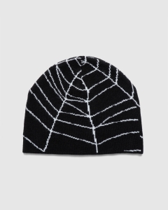 Crawling Death Big Web Knit Beanie Black/White