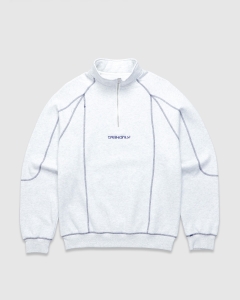 Cash Only Stencil 1/4 Zip Crew Ash