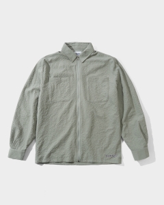 Butter Goods Carve LS Zip Shirt Seafoam