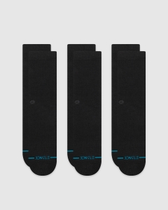 Stance Icon 3 Pack Socks Black/Black