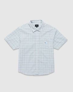 Huf Total Eclipse Plaid SS Shirt Light Blue