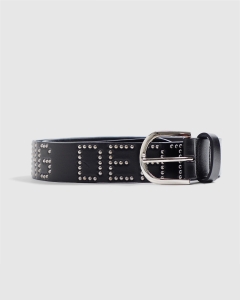 Crawling Death Name Studded Belt Black