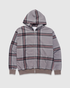 Yardsale Crib Checked Zip Hood Grey