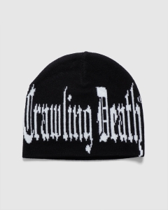 Crawling Death Stretch Gothic Beanie Black/White