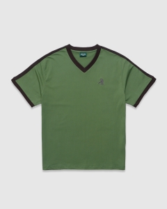 Passport Workers Stripe Organic SS Jersey Gumnut Green