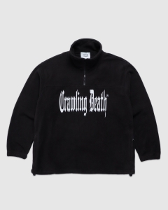 Crawling Death Stretch Gothic Polar Fleece 1/4 Zip Crew Black