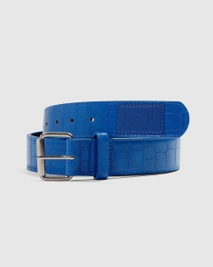 Loosey Croc Skin Belt Blue