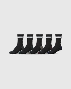 Globe Carter Crew Sock 5 Pack Black Asst