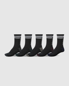 Globe Carter Crew Sock 5 Pack Black Asst