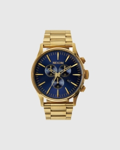 Nixon Sentry Chrono Gold/Blue Sunray