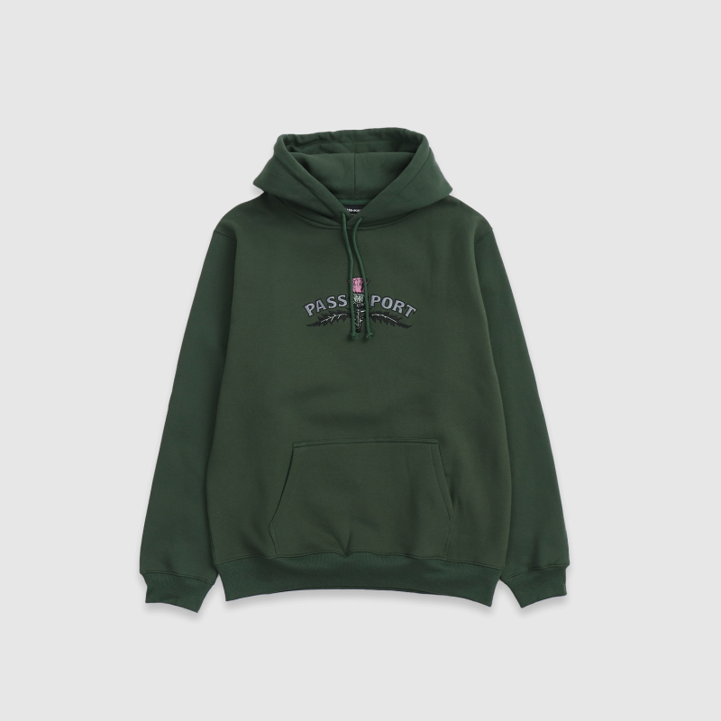 Passport Thistle Embroidery PO Hood Forest Green | Fast Time
