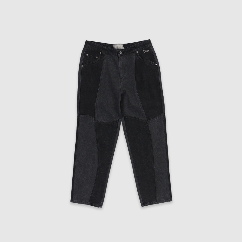 Dime - Pants, Blocked Relaxed Denim. Blue Washed – The Local Skate