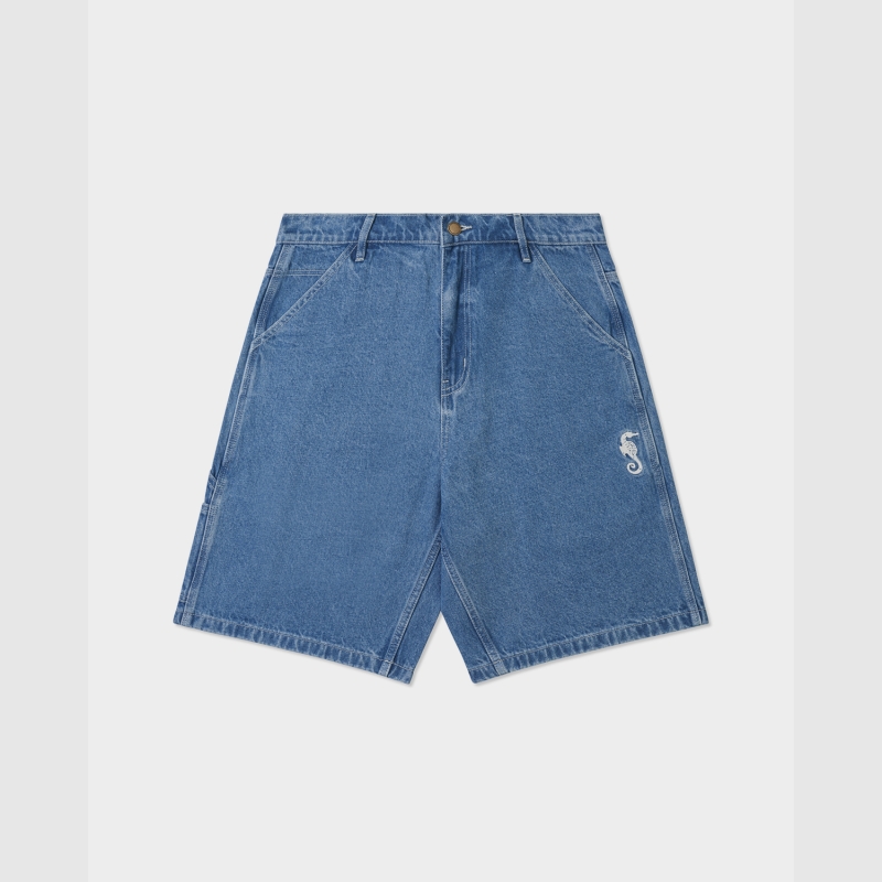 Come Sundown Assiduous Denim Shorts Washed Blue | Fast Times